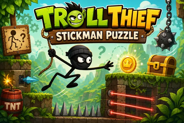 Troll Thief Stickman Puzzle